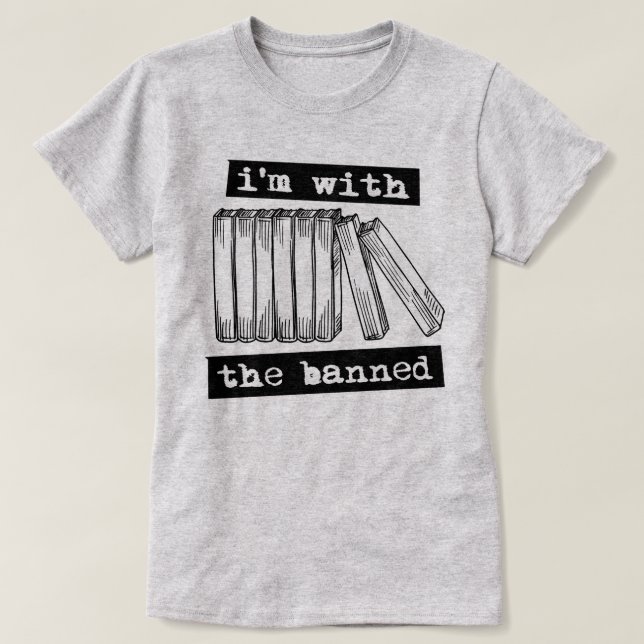 Jag är med det förbjudna bokar t shirt (Design framsida)