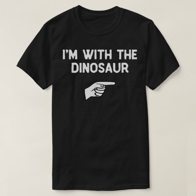 Jag är med Dinosaur Costume Halloween Matching T Shirt (Design framsida)