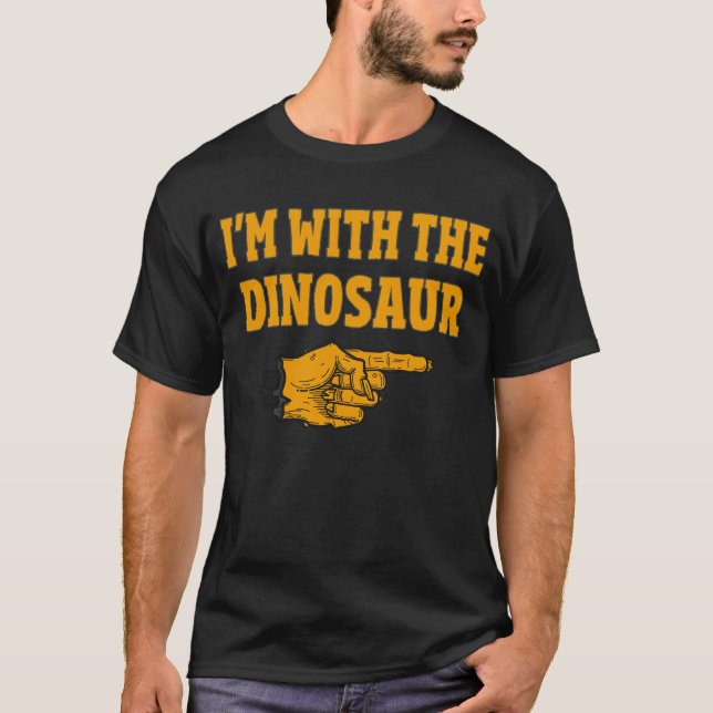 Jag är med Dinosaur Matching Halloween Costume T Shirt (Framsida)