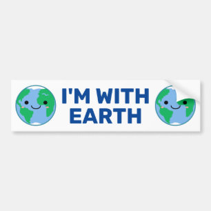 Jag är med Earth Pro Planet Bildekal