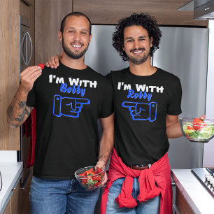 Jag är med eget namn som pekar på Lämnat vän eller T Shirt