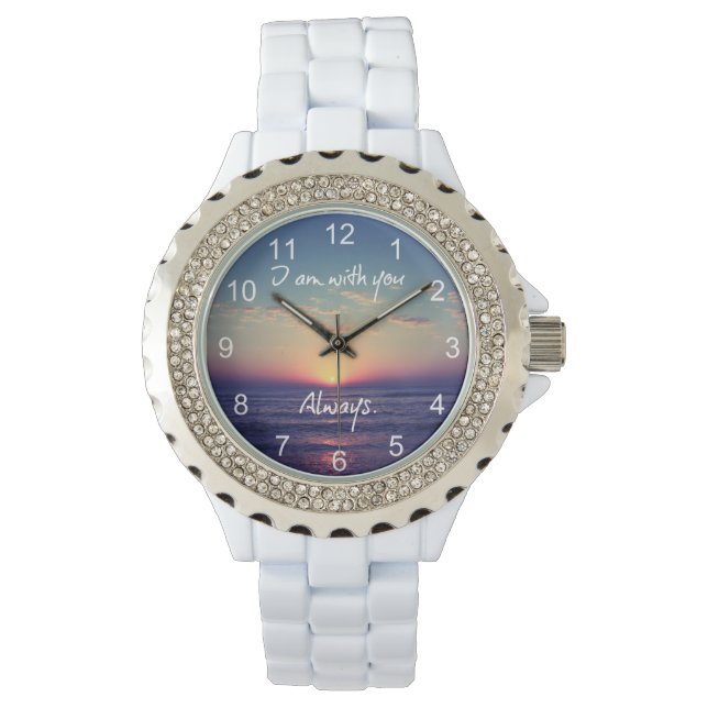 Jag är med er alltid Bible Verse Armbandsur (Framsida)