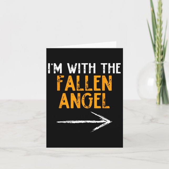 Jag är med Fallen Angel Costume Halloween par Kort (Framsida)