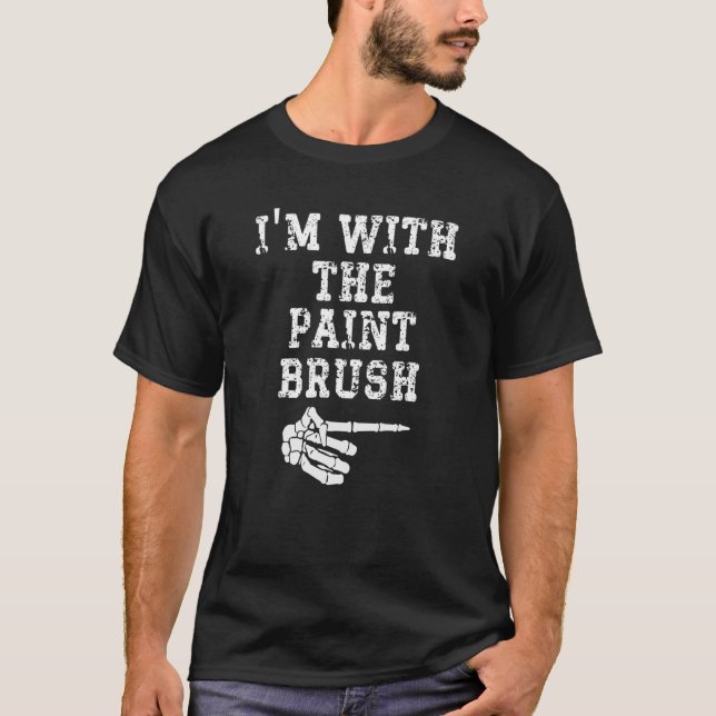 Jag är med färgpensel som matchar Par Ha T Shirt (Framsida)