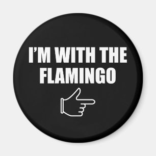 Jag är med Flamingo Halloween-kostym Matchande Fla Magnet
