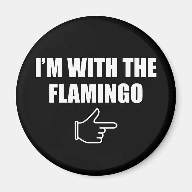 Jag är med Flamingo Halloween-kostym Matchande Fla Magnet (Framsidan)