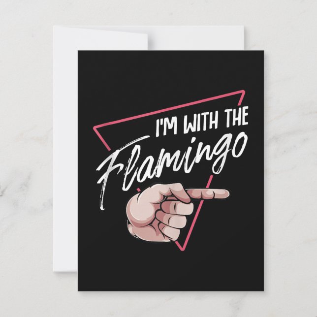 Jag är med Flamingo Halloween Matchande Par Kostym Inbjudningar (Framsida)