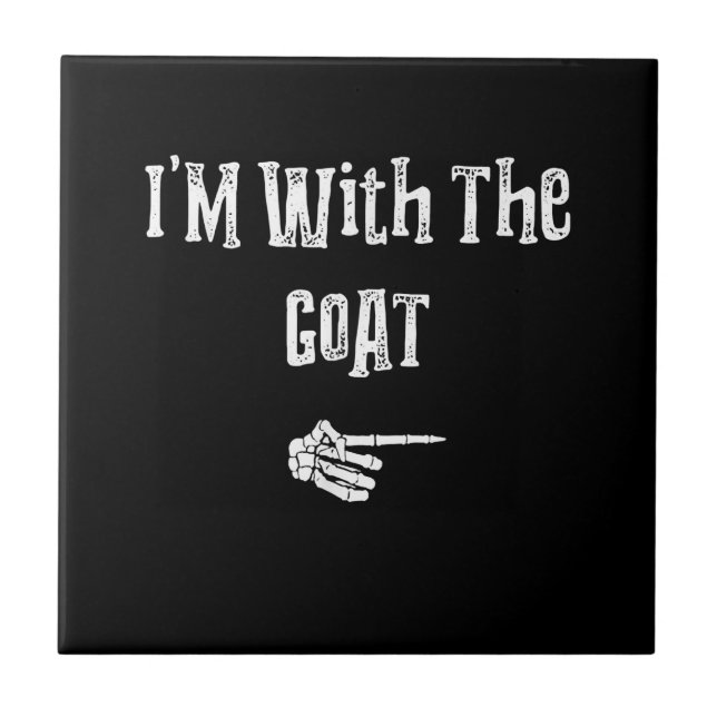 Jag är med goat Halloween Costume Funny-par Kakelplatta (Framsidan)