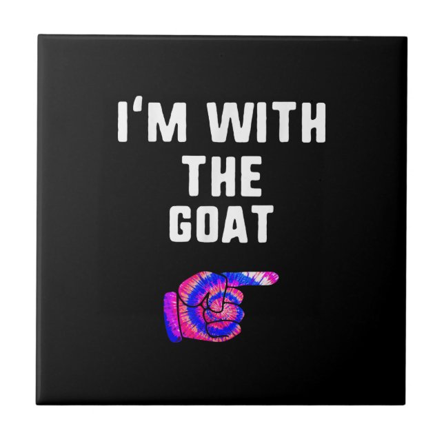 Jag är med Goat Tie Dye Halloween Matching Kakelplatta (Framsidan)
