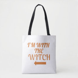 Jag Är Med Häxan Totebag Tygkasse