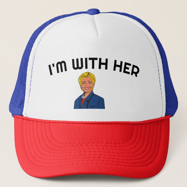 "Jag är med henne" Hilary Clinton Trucker Cap Keps (Framsida)