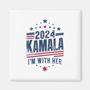 Jag är med henne Kamala Röst på 2024 Kamala-Harris Magnet