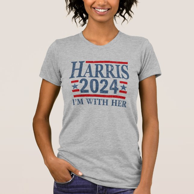 Jag är med henne Kamala Röst på 2024 President Har T Shirt (Framsida)