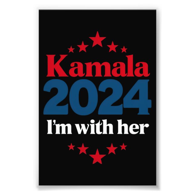 Jag är med henne Kamala Röst på 2024 President Kam Fototryck (Framsidan)