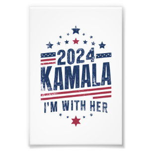 Jag är med henne Kamala Rösta på 2024 Kamala-Harri Fototryck