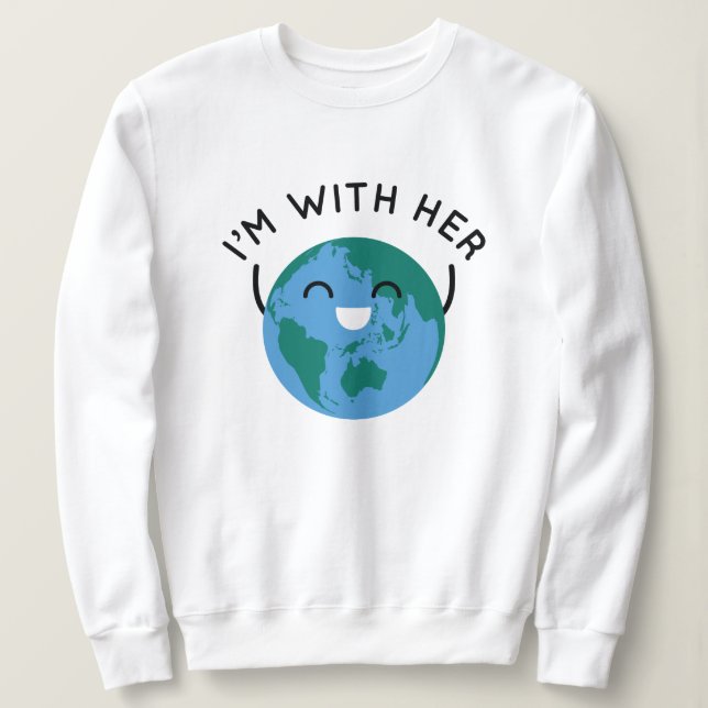 Jag är med henne t shirt (Design framsida)