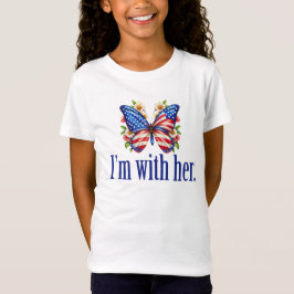 Jag är med hennes Cute Kamala Butterfly Girls T Shirt