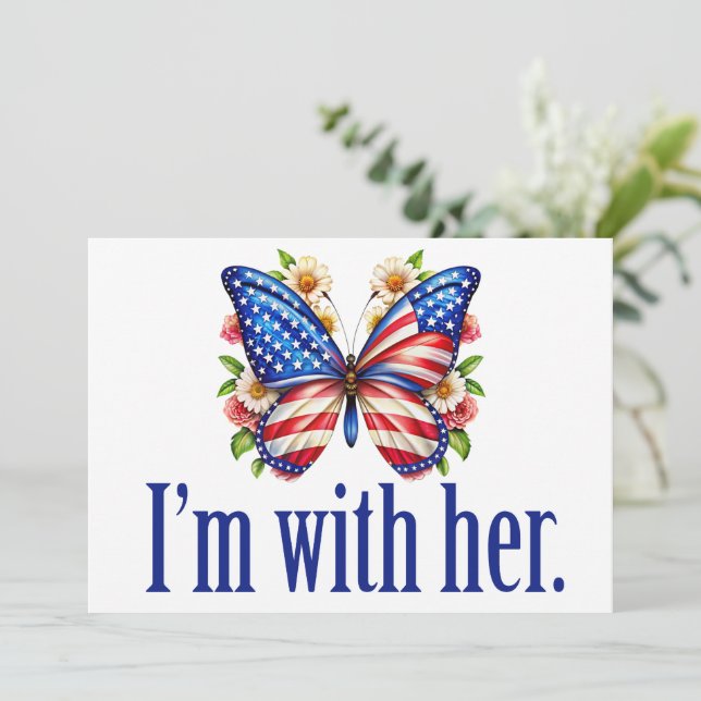 Jag är med hennes Cute Kamala Harris Butterfly Car (Stående Fram)