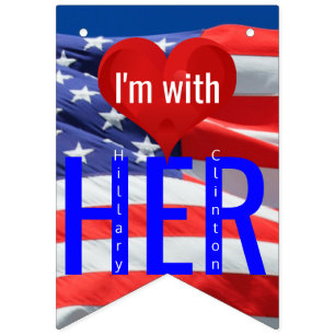 Jag är med hennes Hillary Clinton President Vimplar