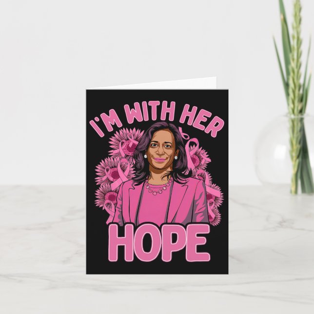 Jag är med hennes Hope Kamala Harris 2024 bröstcan Kort (Framsida)