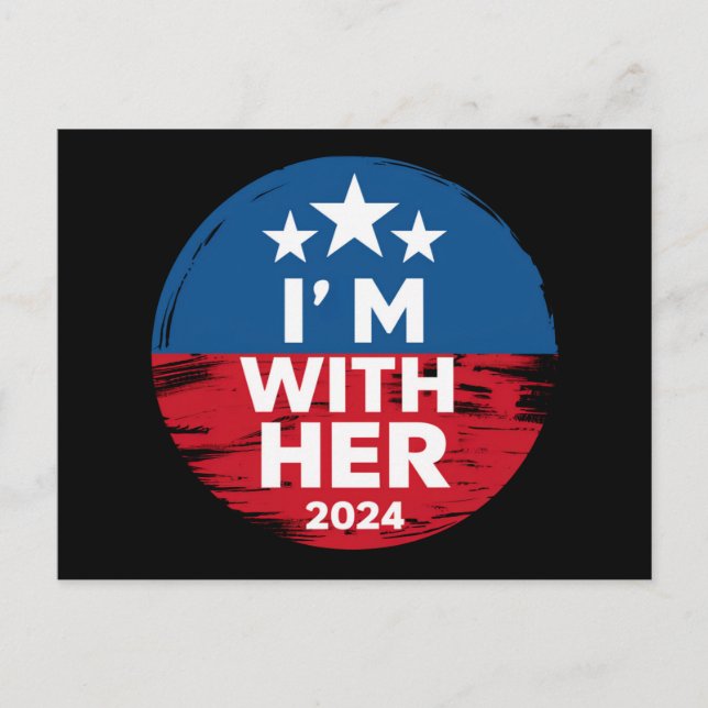 Jag är med hennes Kamala-omröstning för 2024 Vykort (Framsida)