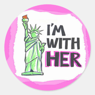 Jag är med hennes klistermärke