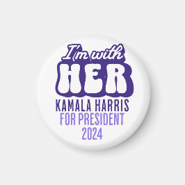 Jag är med hennes text Kamala Harris till presiden Magnet