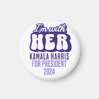 Jag är med hennes text Kamala Harris till presiden Magnet