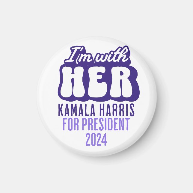 Jag är med hennes text Kamala Harris till presiden Magnet (Framsidan)
