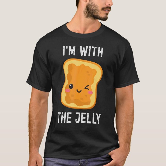 Jag är med Jelly Peanut Butter Best Friend Coupl T Shirt (Framsida)