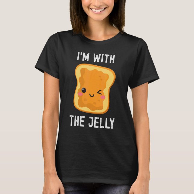 Jag är med Jelly Peanut Butter Best Friend Coupl T Shirt (Framsida)