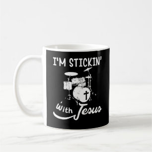 Jag är med Jesus Christian Drummer Kaffemugg