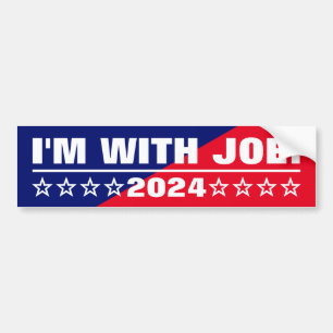 Jag är med Joe! Presidentval i Amerika 2024 Bildekal