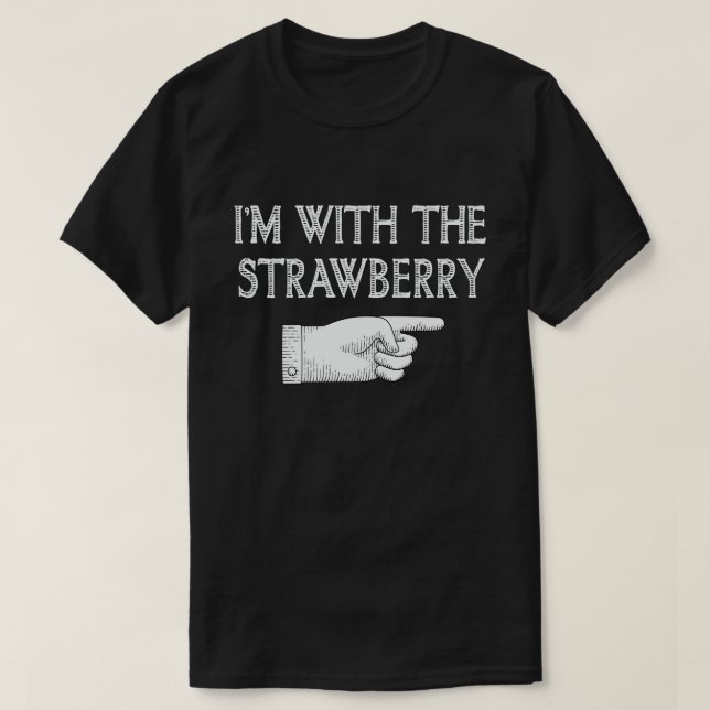 Jag är med jordgubben som matchar Halloween T Shirt (Design framsida)
