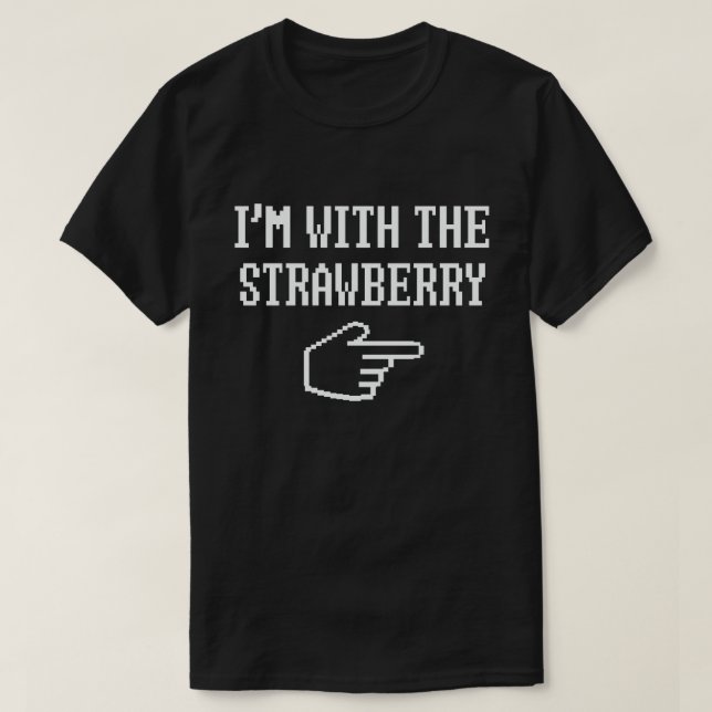 Jag är med jordgubbens fina Halloween T Shirt (Design framsida)