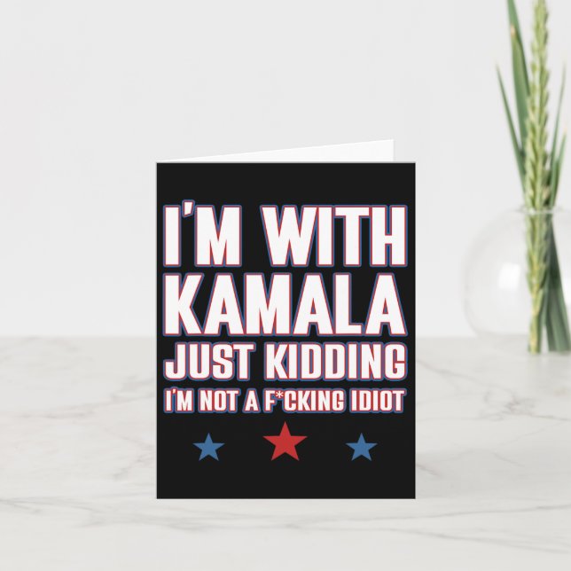 Jag är med Kamala som inte vet om Retro Kort (Framsida)