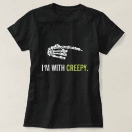 JAG ÄR MED KREEPY Funny Halloween T Shirt
