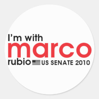 Jag är med Marco Runt Klistermärke