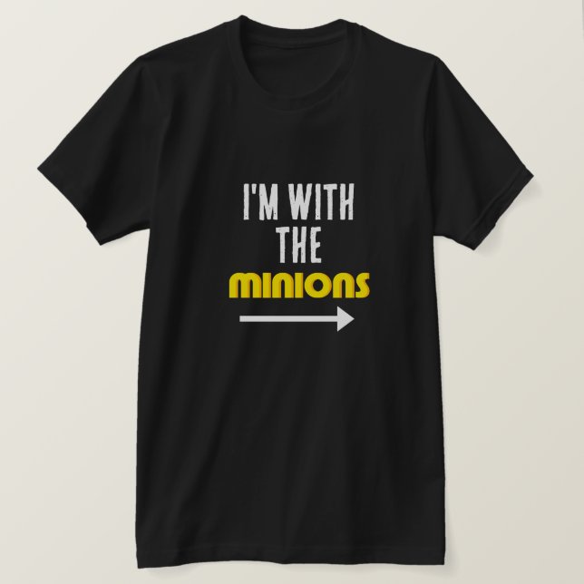 Jag är med Minion Funny Halloween Non-Costume T Shirt (Design framsida)