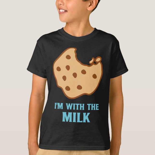 Jag är med Mjölk och Cookie Matching Par Best T Shirt (Framsida)
