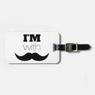 Jag är med Mustache Bagagebricka