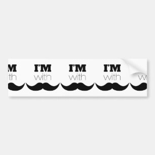Jag är med Mustache Bildekal
