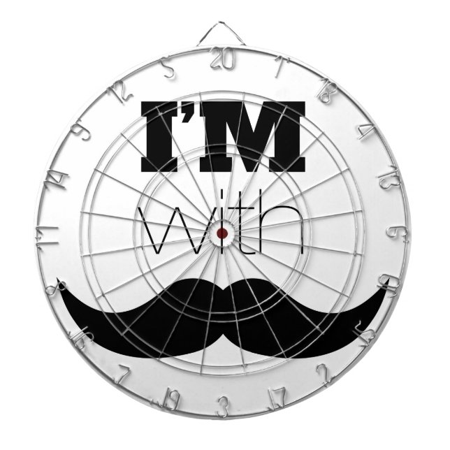 Jag är med Mustache Darttavla (Framsidan)