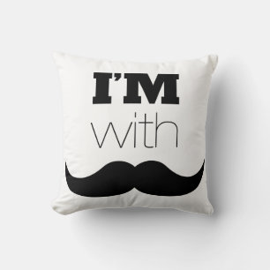 Jag är med Mustache Kudde