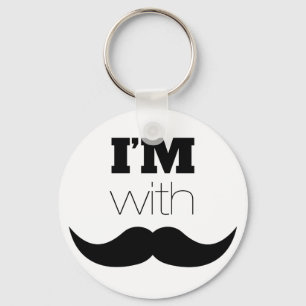 Jag är med Mustache Nyckelring