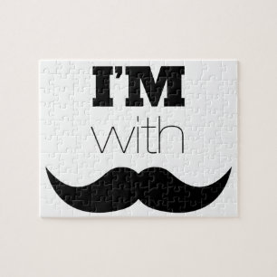 Jag är med Mustache Pussel