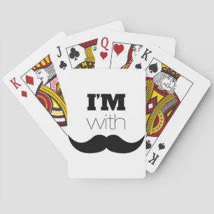 Jag är med Mustache Spel Kort