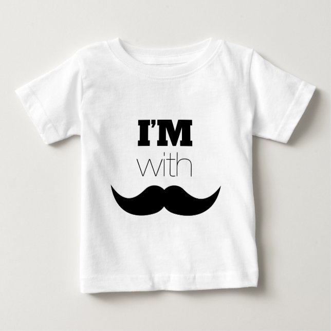 Jag är med Mustache T-shirt (Framsida)