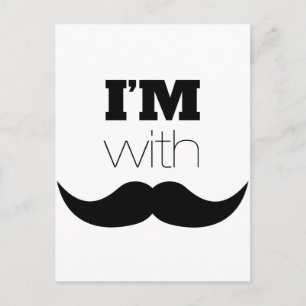 Jag är med Mustache Vykort