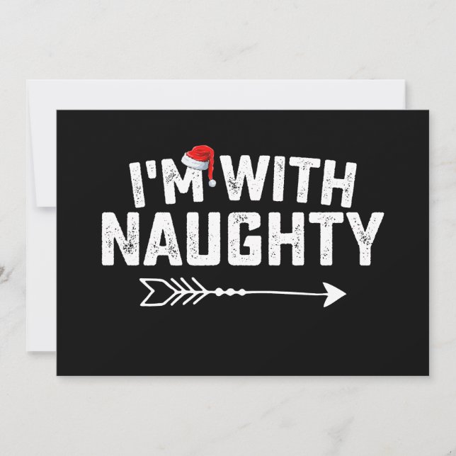 Jag är med Naughty Matchande jul Par Inbjudningar (Framsida)
